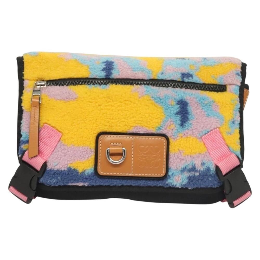 Loewe Anagram Wool Small Messenger Shoulder Bag Black